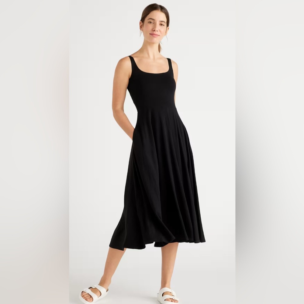 Quince Black Midi Dress